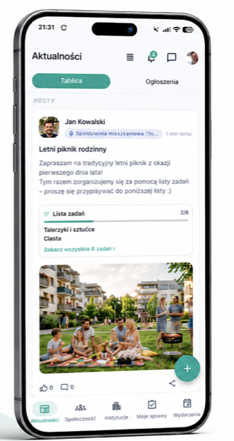 Widok Moje sprawy w aplikacji mobilnej Znamy się